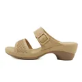 Sandali con zeppa beige da donna con strass e cinturini regolabili per la spiaggia - EU 37 / Cammello
