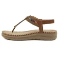 Bruine bohemian slippers met kleurrijke kralen en elastische hielband voor dames - EU 36 / Bruin