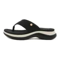 Women's black wedge flip flops featuring dense rhinestones and a thick EVA sole - EU 35 / Black
