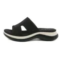 Women's black wedge flip-flops with sparkling rhinestones and platform beach sole - EU 35 / Black