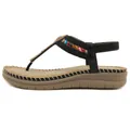 Bohemian teenslippers met kleurrijke kralen en een gedempte plateauzool zwart - EU 36 / Zwart
