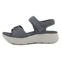Sandalias deportivas con plataforma gris oscuro para mujer con correas de malla y velcro - EU 42 / Gris