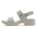 Mint green wedge sandal with quilted strap and metallic buckle for women - 35 / Quilted Platform Wedge Sandals (V222-1) / Green