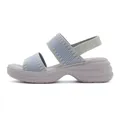 Sandalias con plataforma para mujer en tejido azul claro y gris con correa elástica - EU 35 / Gris