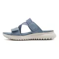 Sky blue wedge sandals for women with adjustable velcro straps and elastic bands - EU 35 / Blue