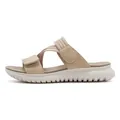 Women's platform sports sandals in beige with adjustable crisscross straps and white sole - EU 35 / Apricot