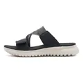 Women's sporty sandals with black and white elastic straps and thick non-slip soles - EU 35 / Black