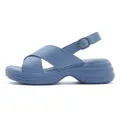 Sandali con zeppa da donna in blu Morandi con cinturini incrociati e suola alta - EU 35 / Blu