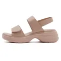 Sandalias de plataforma beige para mujer con velcro y suela de cuña ondulada - EU 35 / Albaricoque