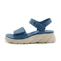 Sandali con zeppa da donna in blu denim con doppia chiusura a strappo regolabile - EU 35 / Blu