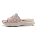 Pink knit platform wedge slide sandals with breathable mesh upper and non-slip sole - EU 35 / Pink