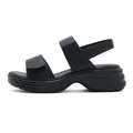 Sandalias de plataforma negras para mujer con cierre de velcro y suela de cuña - EU 35 / Negro