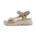 Sandalias con plataforma para mujer en beige con correas de colores y velcro - EU 35 / Amarillo