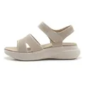 Women's beige knit platform sandals with breathable mesh straps and thick sport soles - EU 35 / Apricot