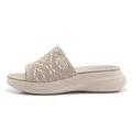 Beige platform wedge sandals with woven strap and lightweight non-slip sole - EU 35 / Apricot