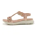 Women's rose gold casual sandals with pink rhinestones and platform foam sole - EU 35 / Champagne