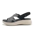 Women's platform wedge sandals featuring black and white woven straps and MD sole - EU 35 / Black