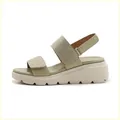 Detail view of rhinestone-embellished straps and platform wedge sole on sandals - 35 / Green