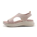 Pink knit rhinestones platform sandals with breathable cutouts and comfy foam sole - EU 35 / Pink