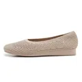 Women breathable knitted wedge walking shoes in elegant apricot color and comfort mesh - EU 35 / Apricot