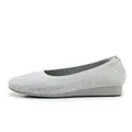 Light grey knitted flat shoes with shimmering rhinestones and soft rubber sole - EU 35 / Gray