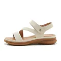 Women's cream platform sandals with cross straps and adjustable velcro heel strap - EU 36 / White