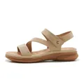 Women's beige wedge sandals featuring suede crisscross straps and velcro closure - EU 36 / Apricot