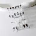 Tensor S-014F nail stickers featuring black and white rose with butterfly motifs - Rose Butterfly Style (S-014F)