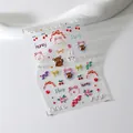 3D embossed nail art stickers S-015P with colorful bears, cherries and bow designs - Embossed Bear Rabbit Cherry Style (S-015F)