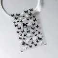 Self-adhesive 3D nail art stickers featuring black and white butterfly motifs S-089F - 3D Embossed Black And White Butterfly Style (S-089F)