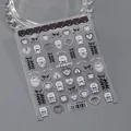 TS-2962 5D embossed nail stickers featuring white bears and black ribbons decoration - Romantic Bear Style (TS-2962)