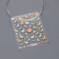 Zelfklevende nagelstickers met cartoon dinosaurussen, kleurrijke hartjes en bloemen - 3D Reliëf Dinosauruspark (TS-2984)