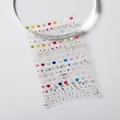 Self-adhesive nail art stickers with colorful 3D embossed heart patterns model S-126F - Colorful Heart Relief Style (S-126F)