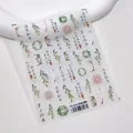 Chinese style nail stickers TS-3214 with calligraphy and watercolor willow patterns - TS-3214 Botanical Ode