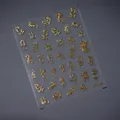 Pegatinas de uñas de dragón dorado 5D en estilo M149 con textura metálica - M149 Dorado / Dorado