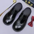 Men's black leather loafers with brogue details and buckle in a mule design - EU 37 / Black