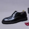 Polished black patent leather Broeck derby shoes with elegant carved wingtip details - EU 37 / Black