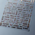 Rose gold 3D metallic alphabet nail art stickers with elegant English text decals M-021 - Dynamic Words (M-021) / Rose Gold