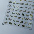 Golden chain pattern nail art sticker M-023 with metallic finish for manicure decor - Interlocking Chains (M-023) / Gold