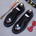 Mens Monk Strap shoes in polished dark brown leather with thick non-slip rubber soles - EU 37 / Coffee