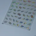 3D holographic laser nail sticker with double ring design in M-023 variant style - Interlocking Chains (M-023) / Holographic