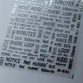 Self-adhesive 3D metallic silver nail art stickers with embossed English letter design M-021 - Dynamic Words (M-021) / Silver