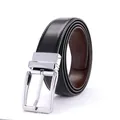 Detail view of genuine leather belt showing brown inner side with size 115 markings - 810 / 100-135CM