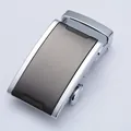 Automatische Gürtelschnalle aus Zinklegierung mit gebürsteter Metalloberfläche für Herren - Hellsilber Gunmetal Gebürsteter Stil (015 Gebürstetes Silber)