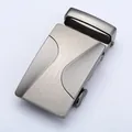 Business style gunmetal alloy automatic belt buckle with a brushed metal finish - Brushed Gunmetal Style (MJ-ZDK-037)