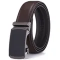 Cintura in pelle marrone scuro per uomo con fibbia automatica per uno stile business - 190 Marrone