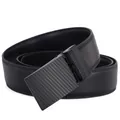Ceinture pour homme en cuir noir avec boucle automatique en métal à motifs géométriques - 110-130 / 068 Boucle Noir Noir