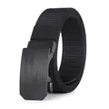 Men's tactical nylon belt with black alloy automatic buckle and high density weave - 105 / Black