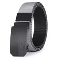 Men's gray and black nylon tactical belt with textured metal automatic buckle - 105 / Grey Black