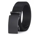 Tactical black nylon belt for men with matte black metal automatic buckle for casual wear - 105cm / Black